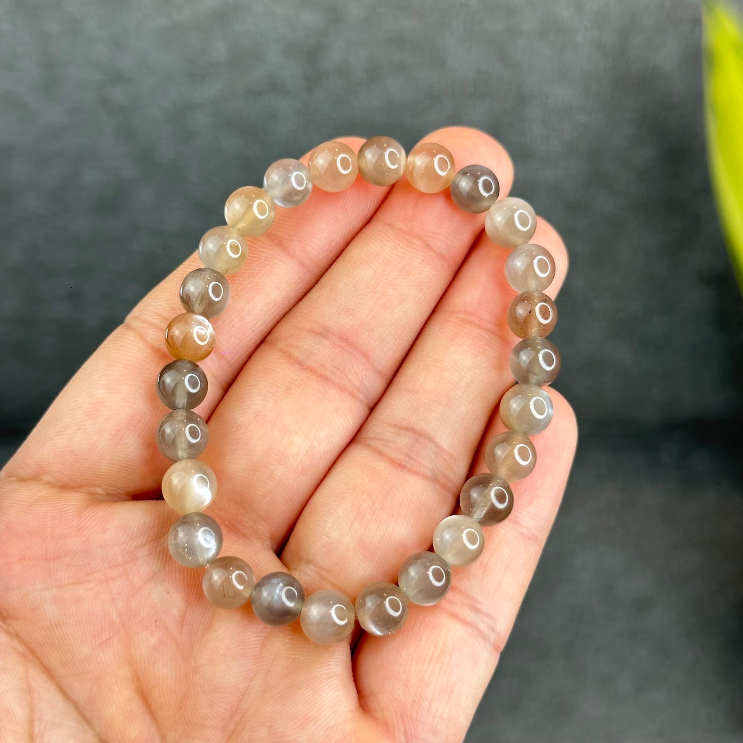 Natural Rutilated Moonstone Bracelet Size 7 mm