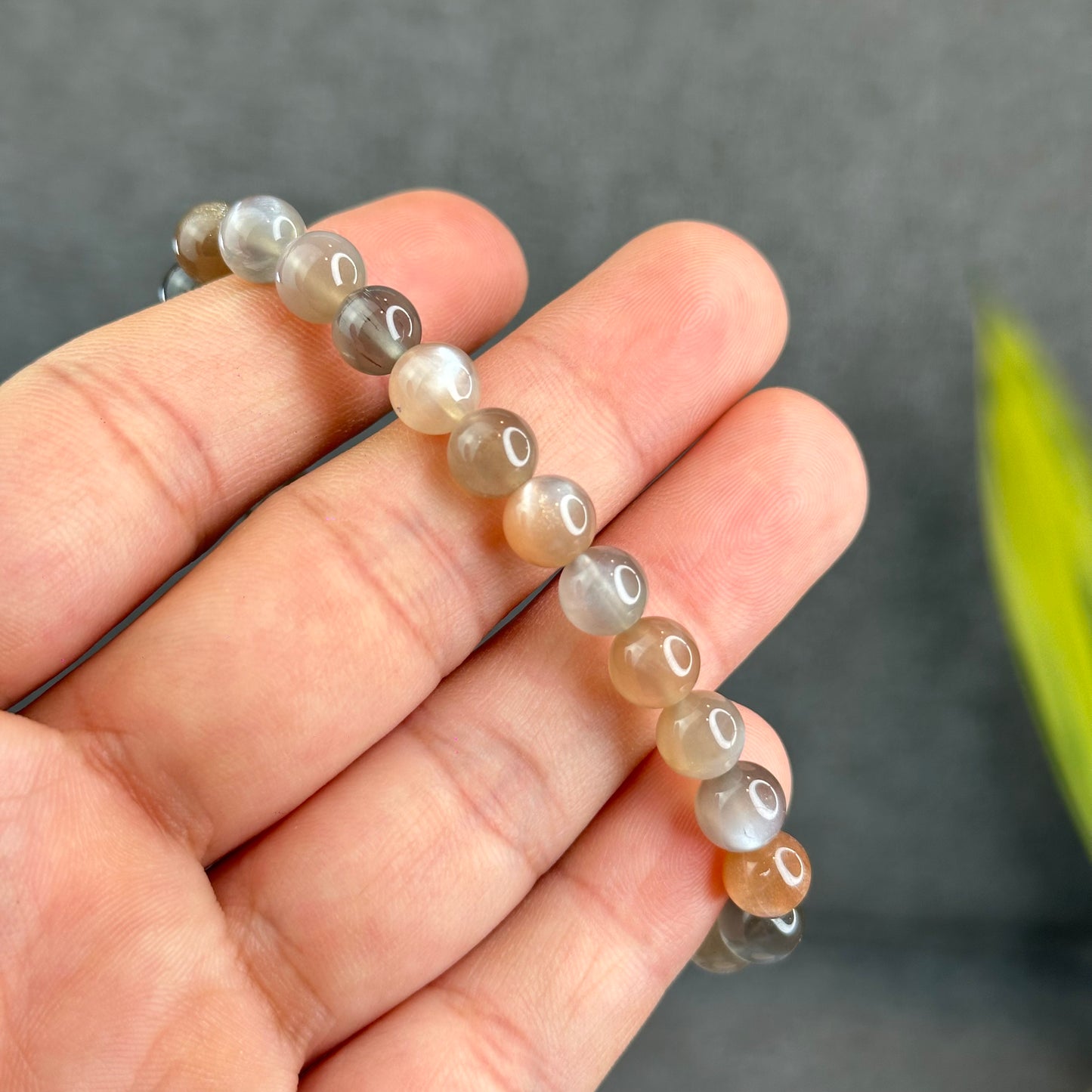 Natural Rutilated Moonstone Bracelet Size 7 mm
