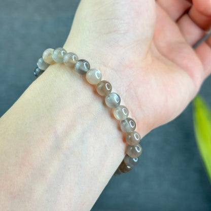Natural Rutilated Moonstone Bracelet Size 7 mm