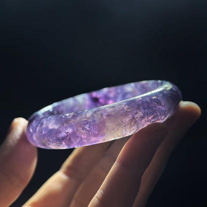 Lepidolite Bangle Leaf Style Size 55 mm