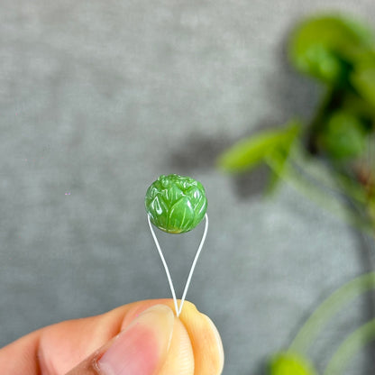 Lotus Natural Nephrite Jade VIP Charm