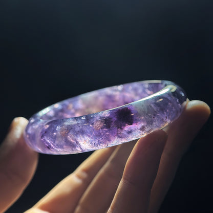 Lepidolite Bangle Leaf Style Size 55 mm