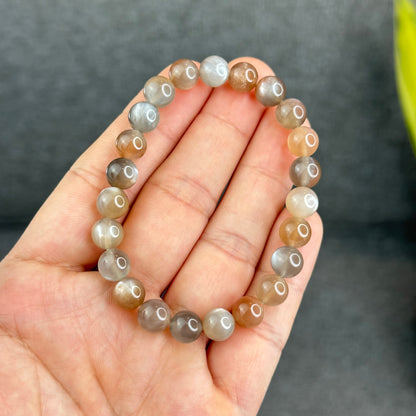 Natural Rutilated Moonstone Bracelet Size 8 mm