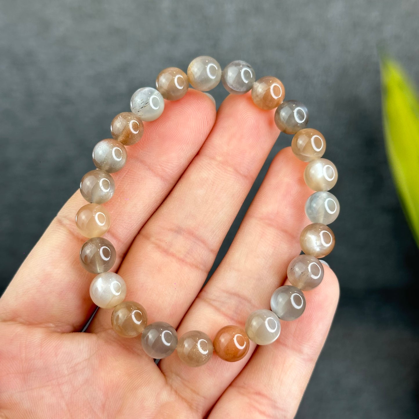 Natural Rutilated Moonstone Bracelet Size 8 mm
