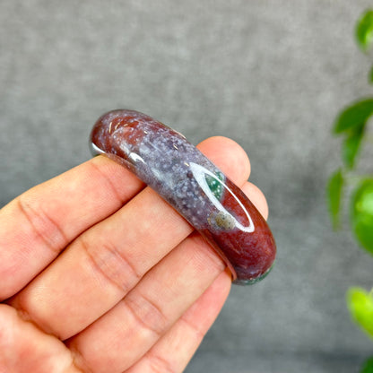 Colourful Natural Chalcedony Bangle Leaf Style Size 52 mm