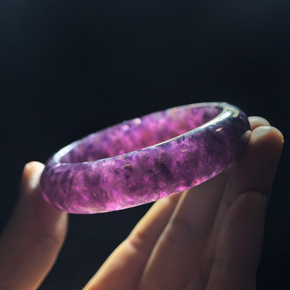 Lepidolite Bangle Leaf Style Size 54 mm