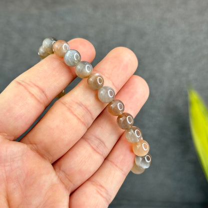 Natural Rutilated Moonstone Bracelet Size 8 mm