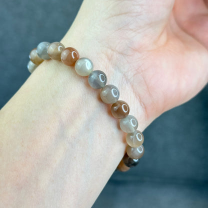 Natural Rutilated Moonstone Bracelet Size 8 mm