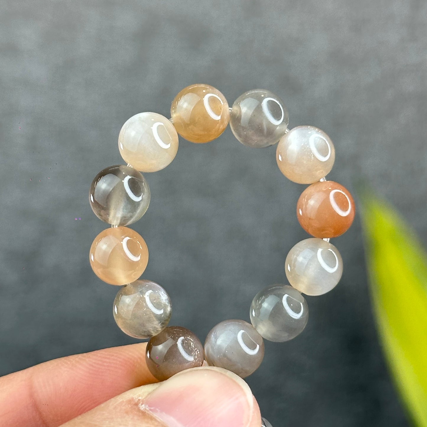 Natural Rutilated Moonstone Bracelet Size 8 mm