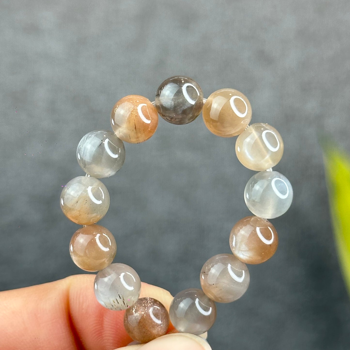 Natural Rutilated Moonstone Bracelet Size 8 mm
