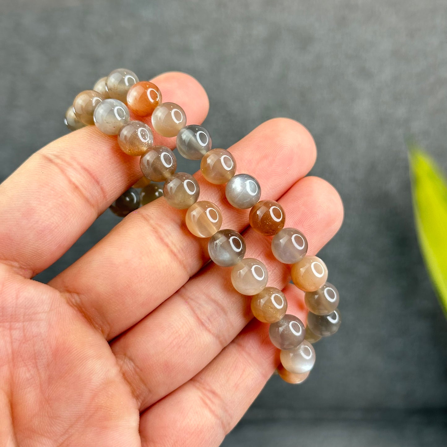 Natural Rutilated Moonstone Bracelet Size 8 mm