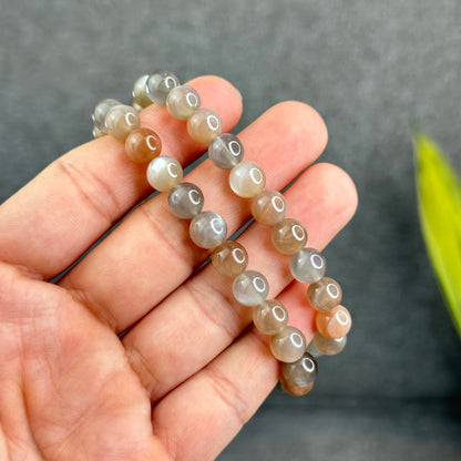 Natural Rutilated Moonstone Bracelet Size 8 mm