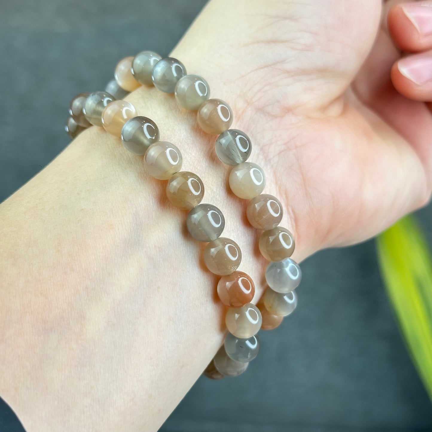 Natural Rutilated Moonstone Bracelet Size 7 mm