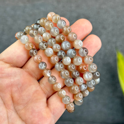 Natural Rutilated Moonstone Bracelet Size 8 mm