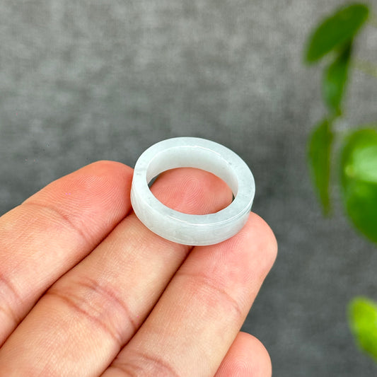 Natural White Jadeite Jade Ring Size 1.8