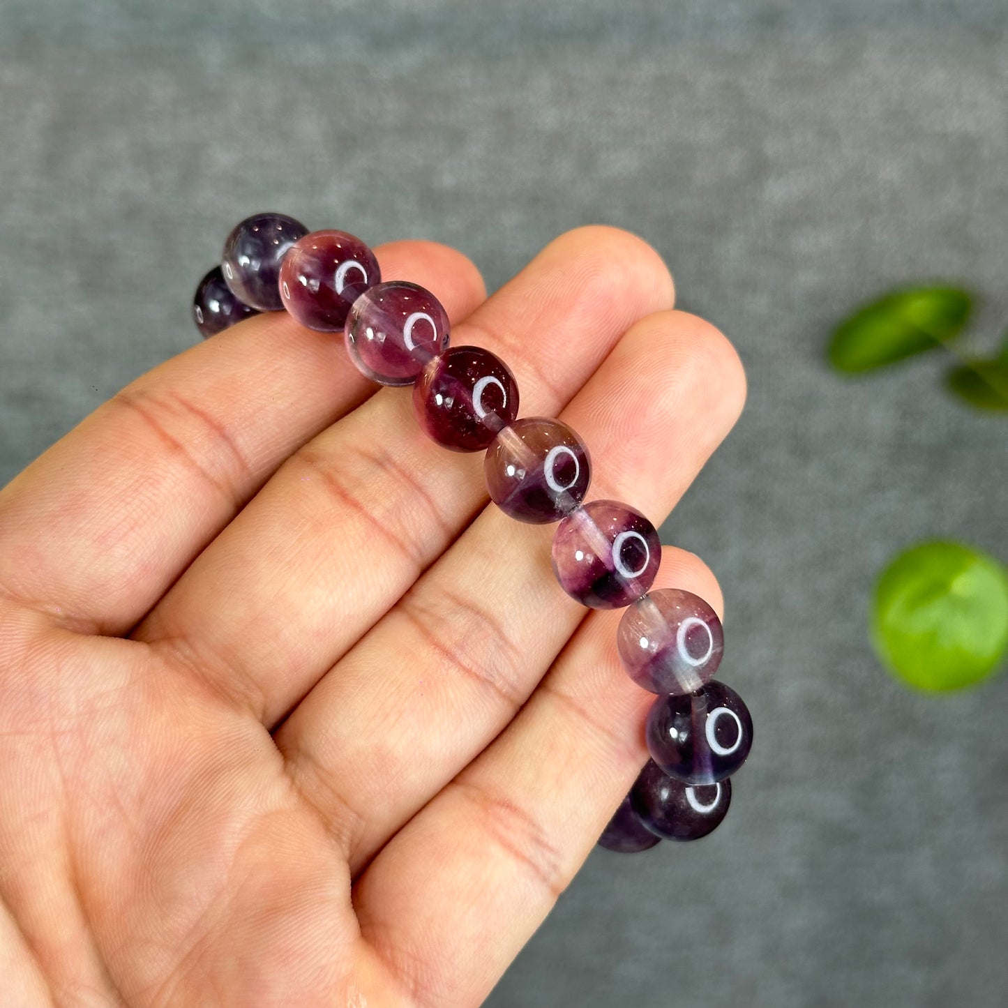 Natural Rainbow Fluorite Bracelet Size 11.2 mm