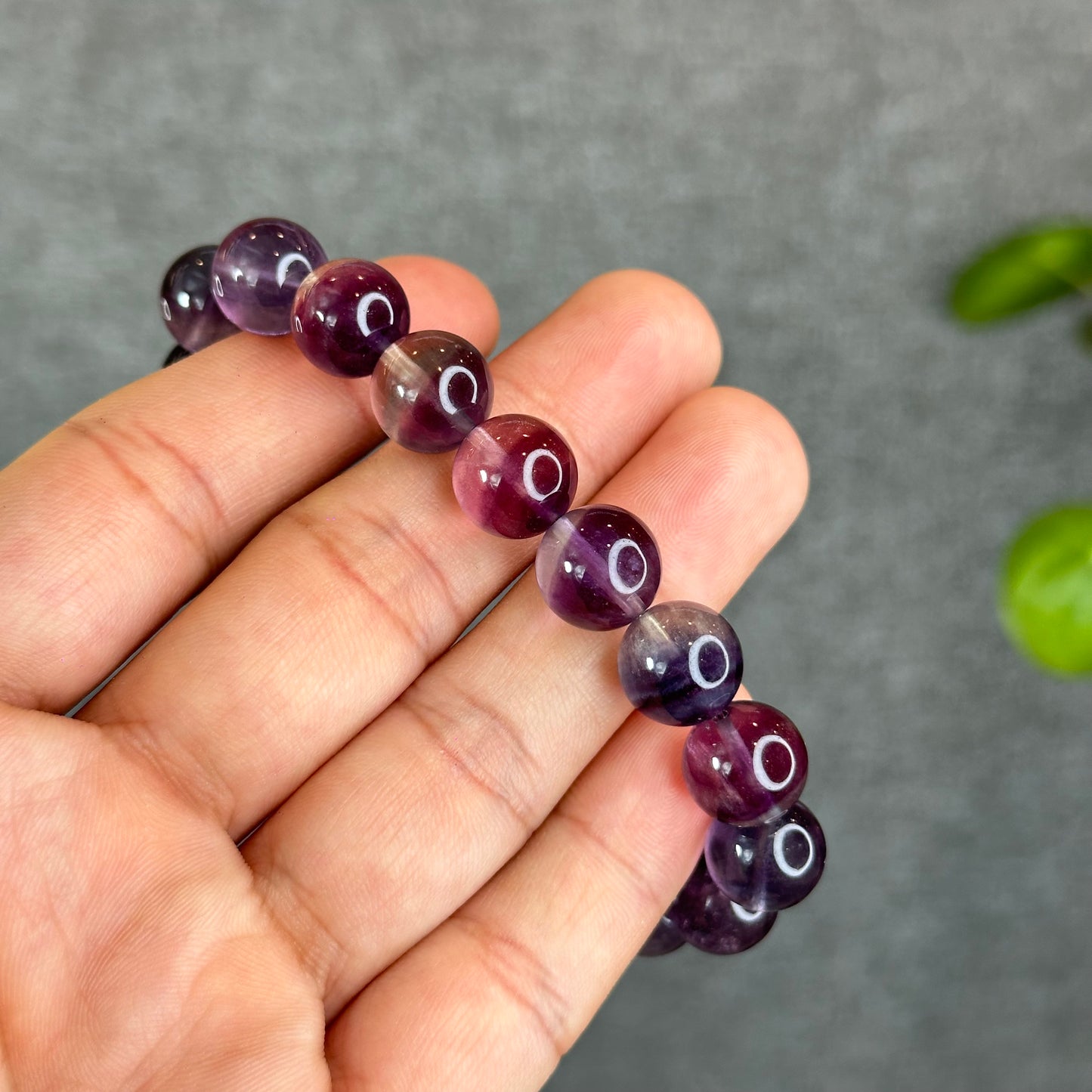Natural Rainbow Fluorite Bracelet Size 11.2 mm