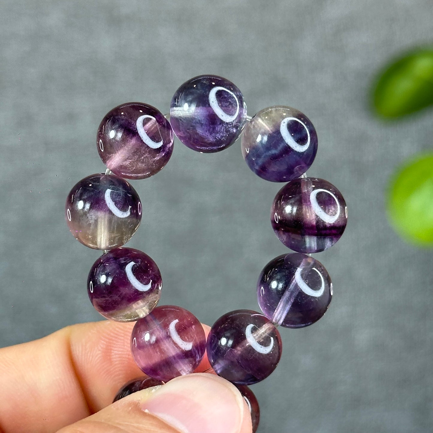 Natural Rainbow Fluorite Bracelet Size 11.2 mm