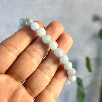 Ivory Mix Jadeite Jade Bracelet Size 8 mm