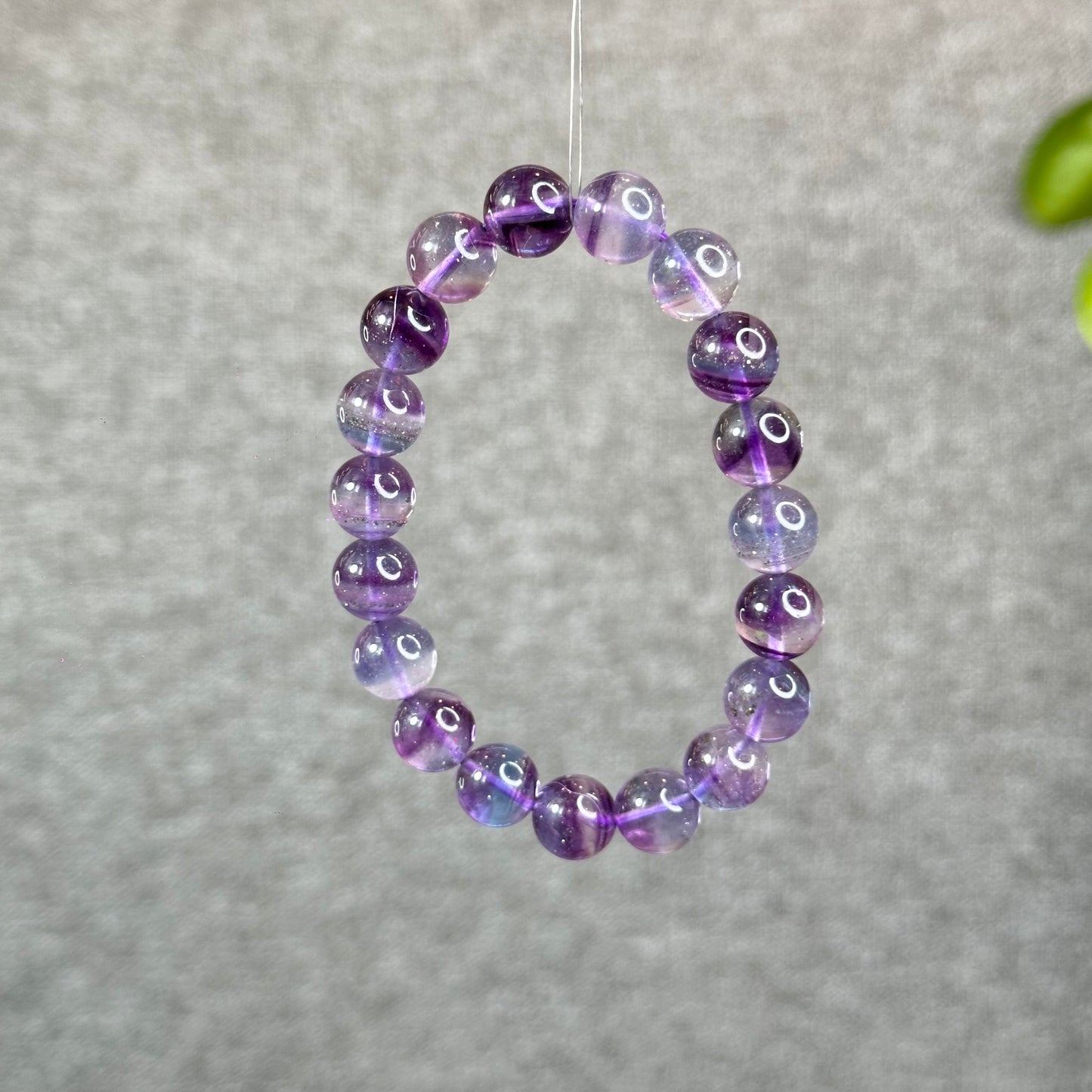 Natural Fluorite with Pyrite Bracelet Size 10 mm
