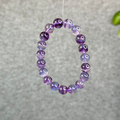Natural Fluorite with Pyrite Bracelet Size 10 mm