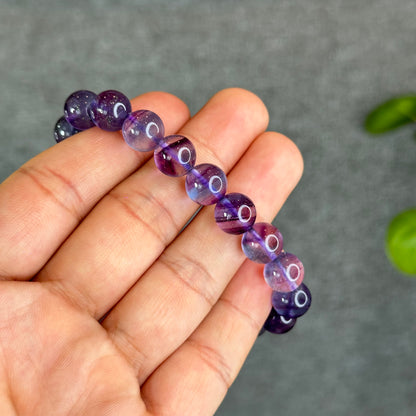 Natural Fluorite with Pyrite Bracelet Size 10 mm