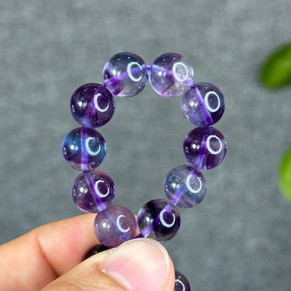 Natural Fluorite with Pyrite Bracelet Size 10 mm