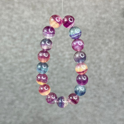 Colourful Natural Fluorite Bracelet Size 12 mm