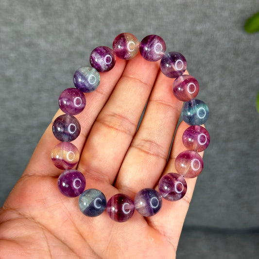 Colourful Natural Fluorite Bracelet Size 12 mm
