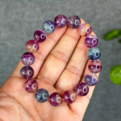 Colourful Natural Fluorite Bracelet Size 12 mm