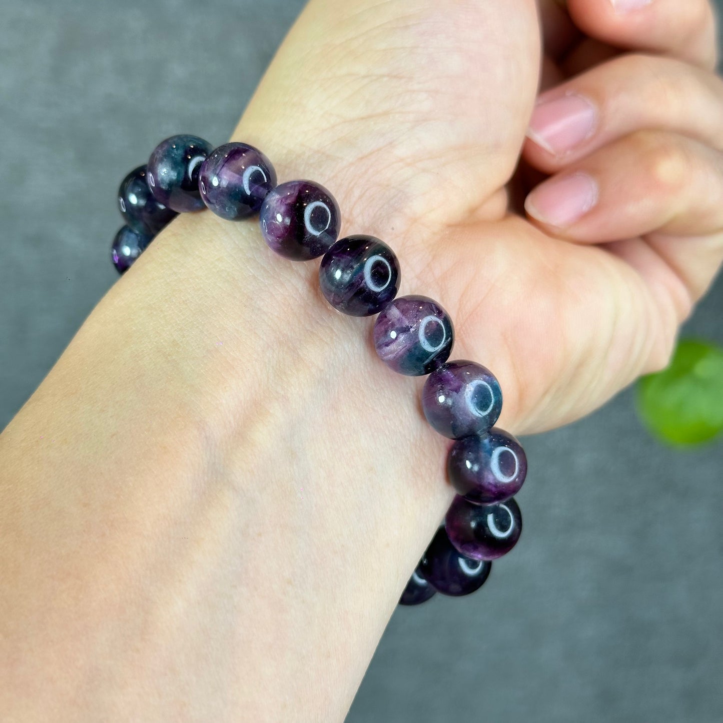 Natural Mermaid Fluorite Bracelet Size 11.2 mm