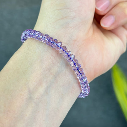 Faceted Natural Amethyst VIP Bracelet Size 5 mm