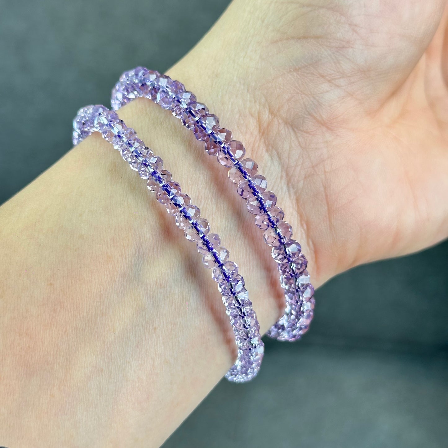 Faceted Natural Amethyst VIP Bracelet Size 5 mm
