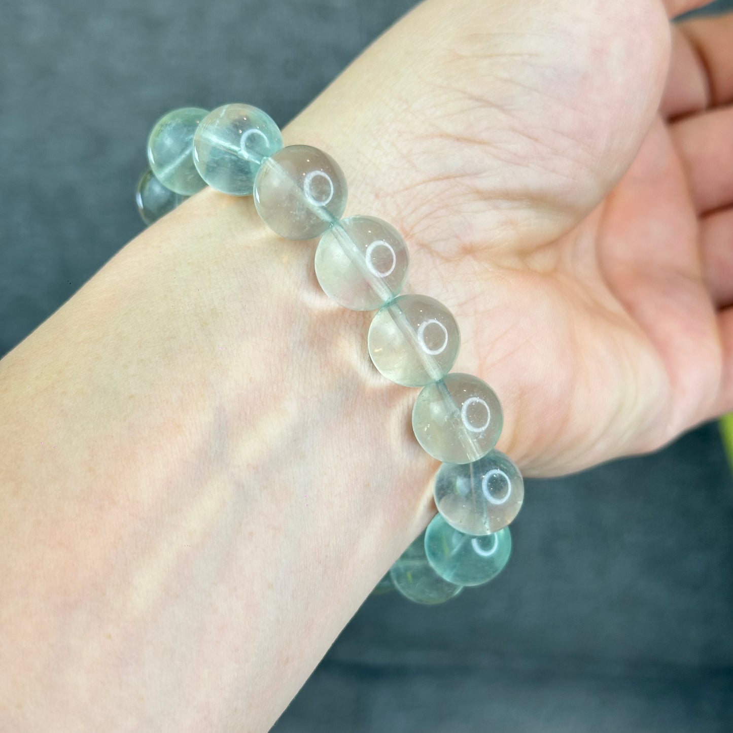 Natural Mint Fluorite Bracelet Size 12.3 mm