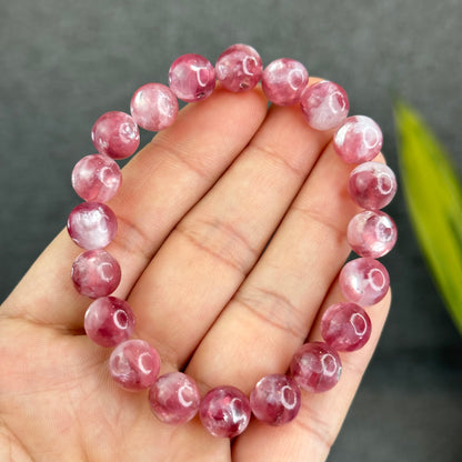 Natural Pink Lepidolite Bracelet Size 10 mm