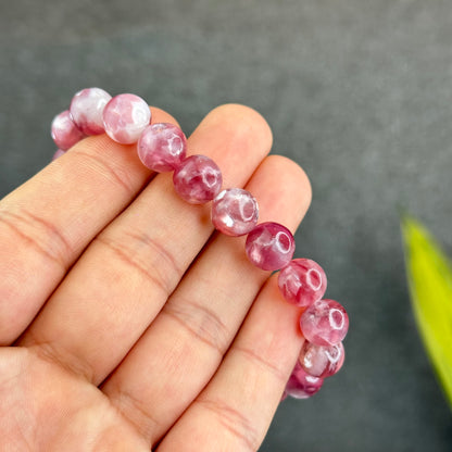 Natural Pink Lepidolite Bracelet Size 10 mm