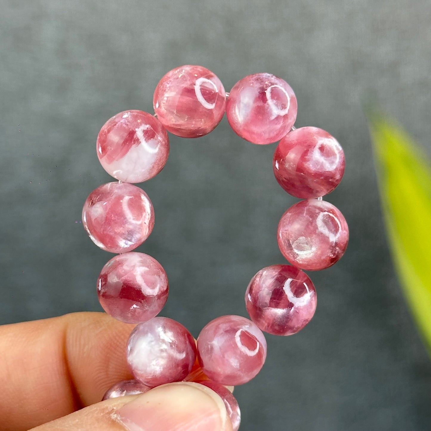 Natural Pink Lepidolite Bracelet Size 10 mm