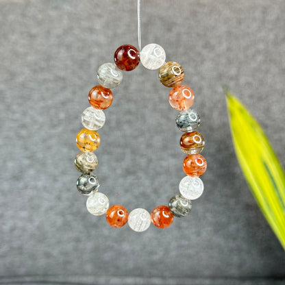 Natural Thousand Layer Landscape Quartz Bracelet Size 10.5 mm