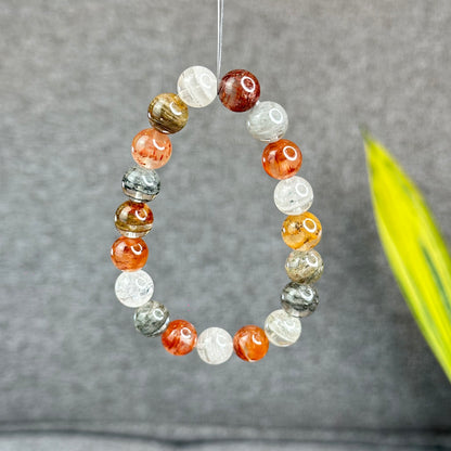 Natural Thousand Layer Landscape Quartz Bracelet Size 10.5 mm