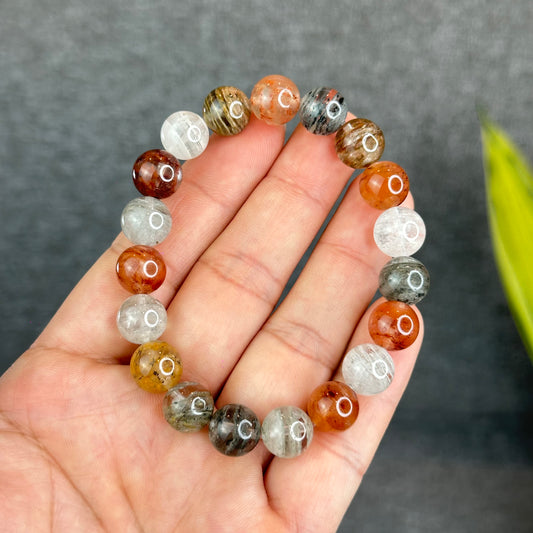 Natural Thousand Layer Landscape Quartz Bracelet Size 10.5 mm