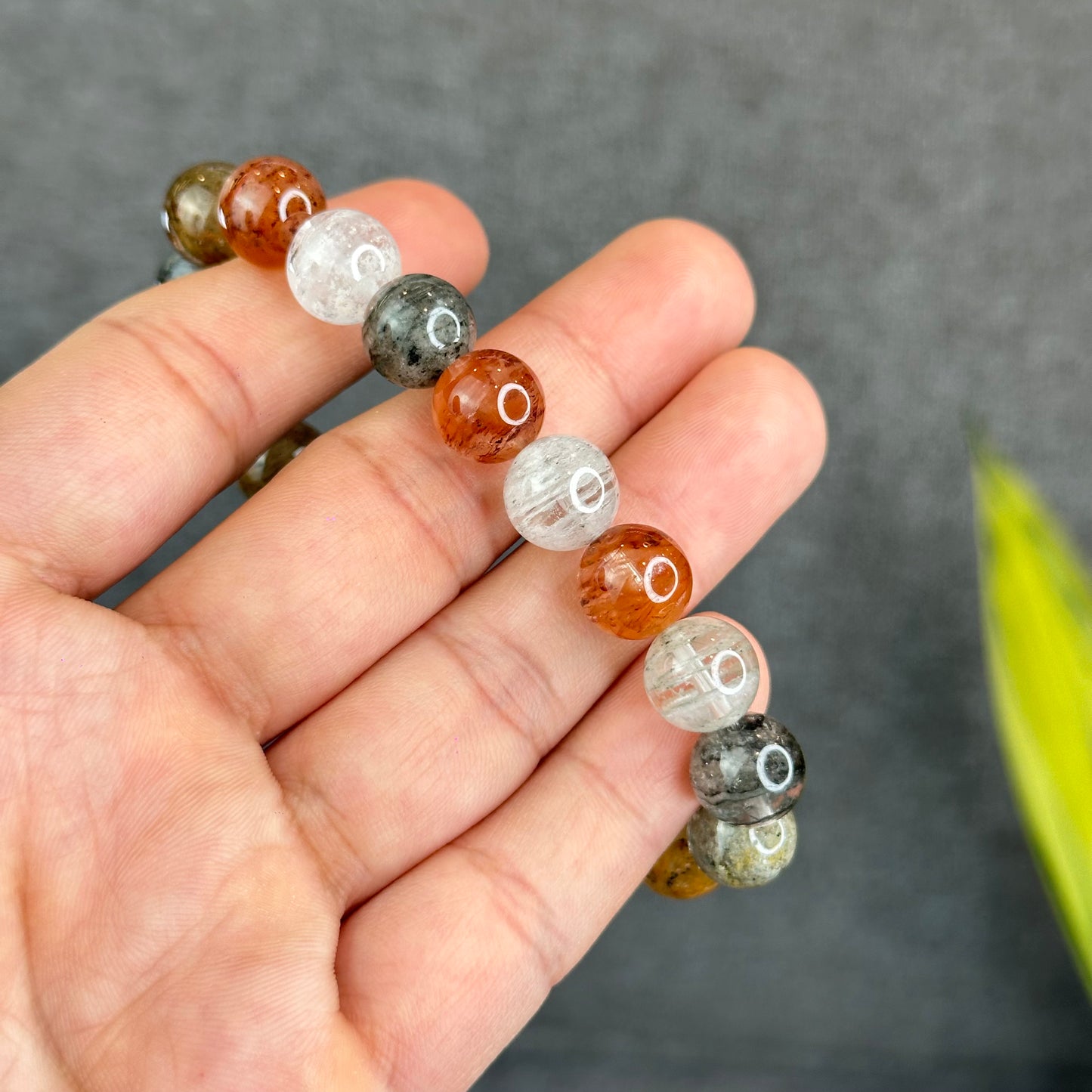 Natural Thousand Layer Landscape Quartz Bracelet Size 10.5 mm