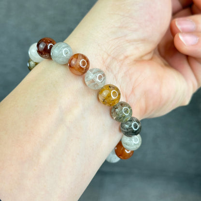 Natural Thousand Layer Landscape Quartz Bracelet Size 10.5 mm