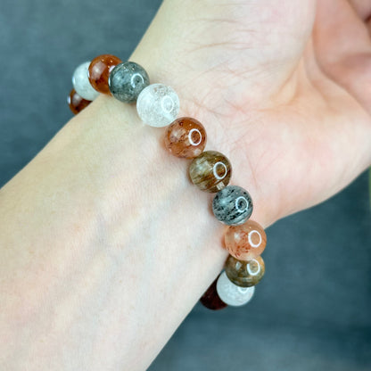 Natural Thousand Layer Landscape Quartz Bracelet Size 10.5 mm