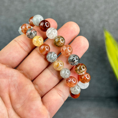 Natural Thousand Layer Landscape Quartz Bracelet Size 10.5 mm