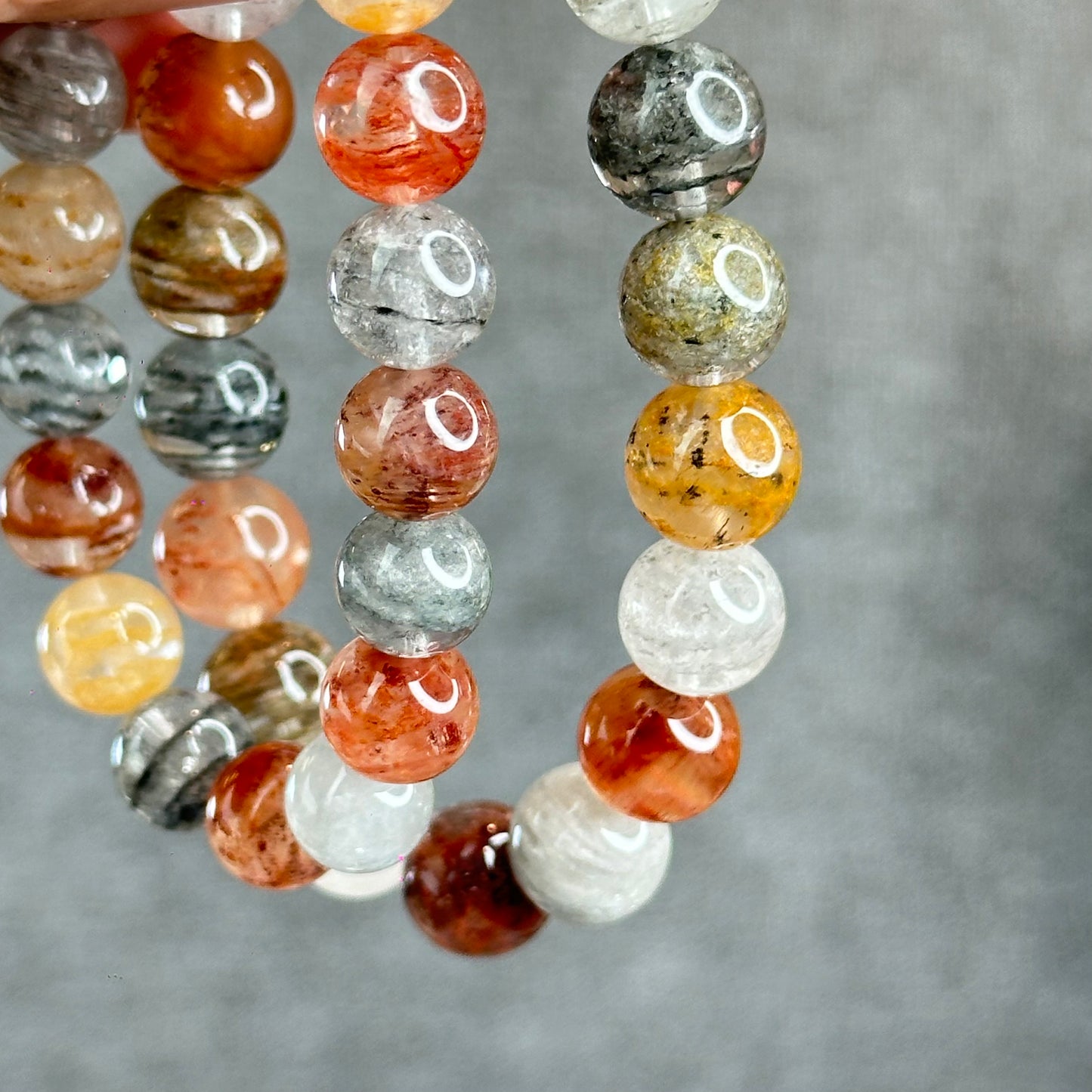 Natural Thousand Layer Landscape Quartz Bracelet Size 10.5 mm