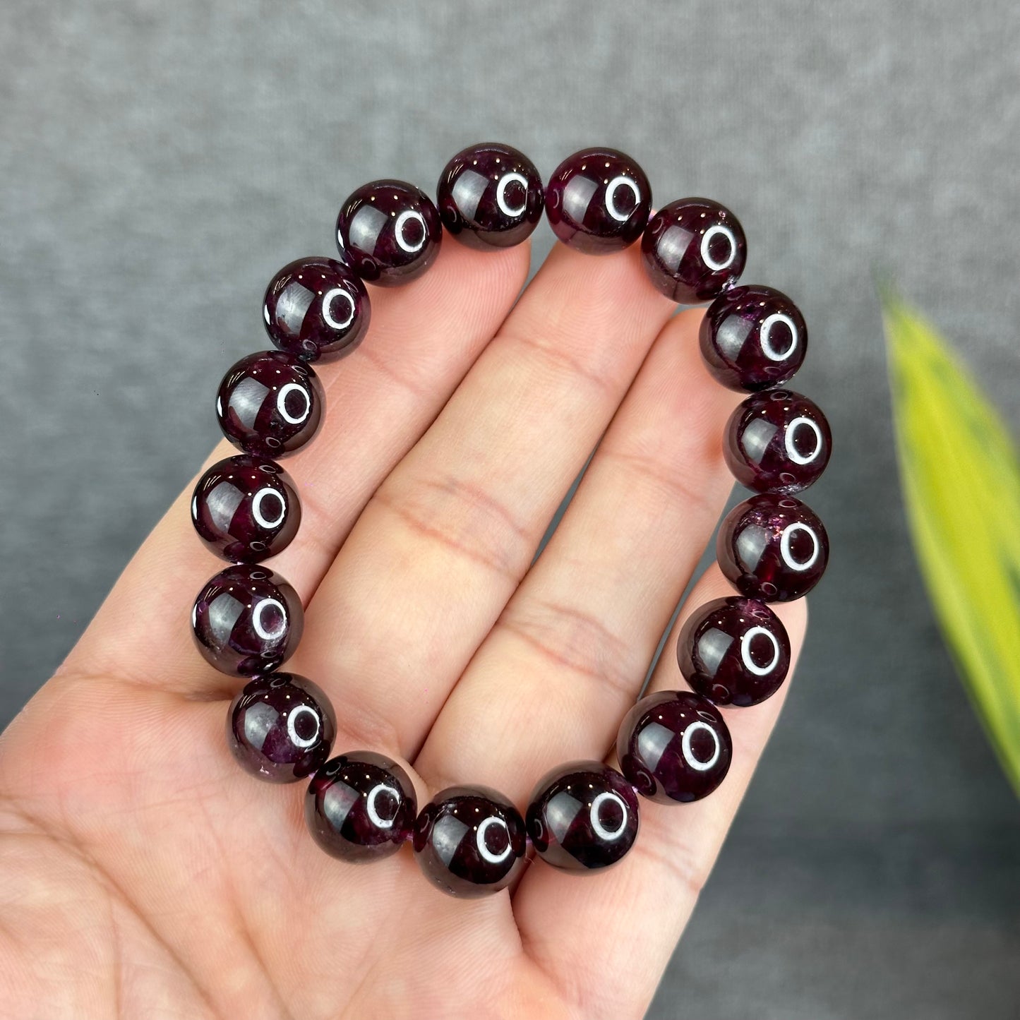 Natural Purple Garnet Bracelet Size 12 mm