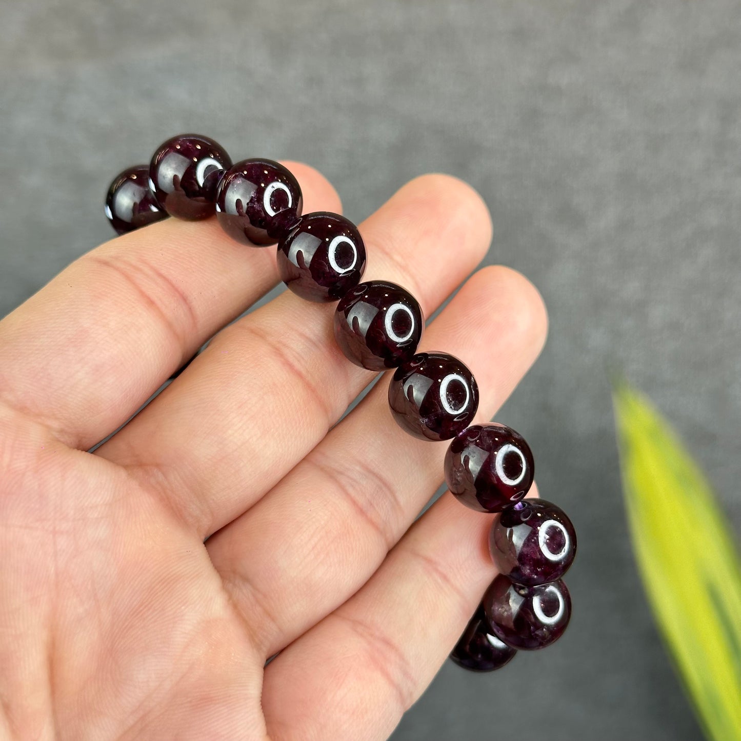 Natural Purple Garnet Bracelet Size 12 mm