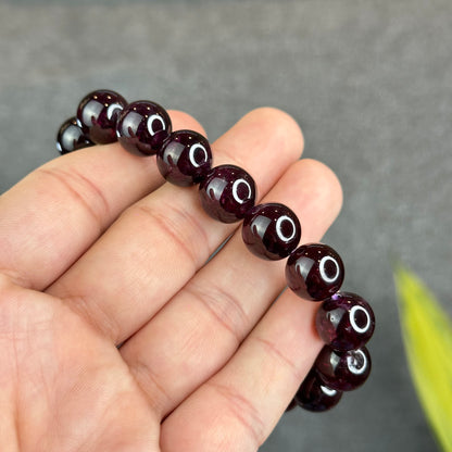 Natural Purple Garnet Bracelet Size 12 mm