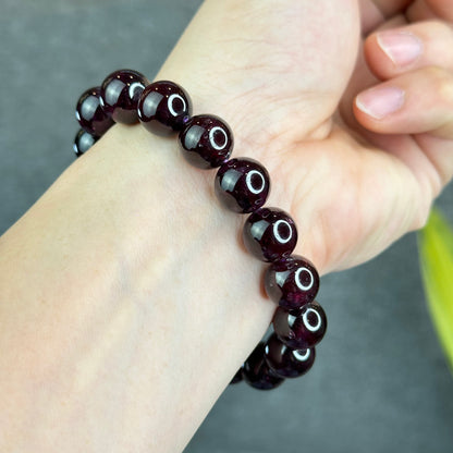 Natural Purple Garnet Bracelet Size 12 mm