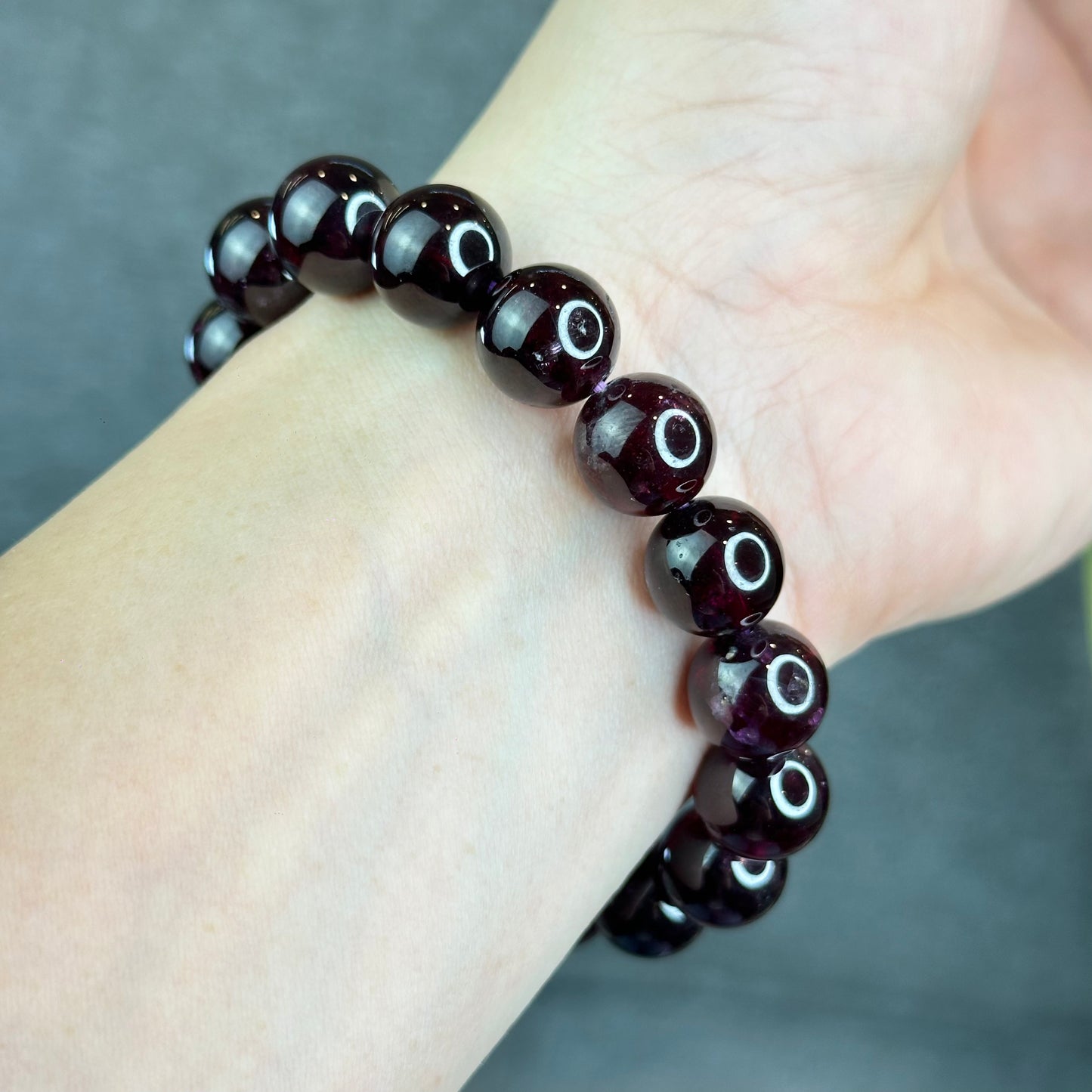 Natural Purple Garnet Bracelet Size 12 mm